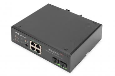 4 Port Gigabit Ethernet Netzwerk PoE Switch, Industrial, Unmanaged, 2 SFP Uplink 
