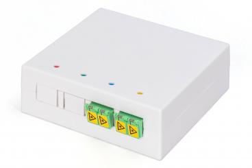FTTH Gehäuse, 2 x LC/APC DX Kupplung mit Shutter 
