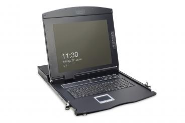 17" LCD KVM Konsole, 1-Port VGA, französische Tastatur 